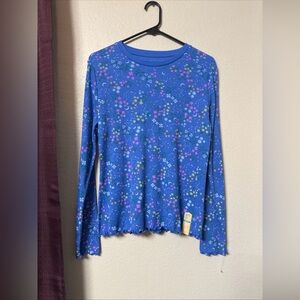 #749 ThereAbouts Teen Girls Floral Longsleeve Top Size 2 XL